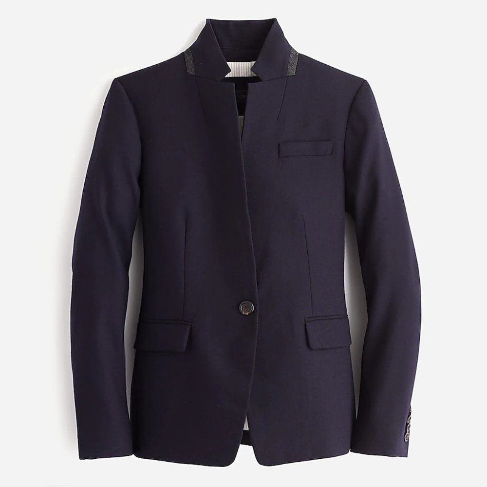 J. Crew Regent blazer in wool flannel - Navy Size 0P
